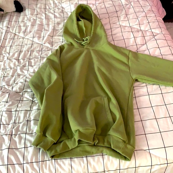 green sweatshirt